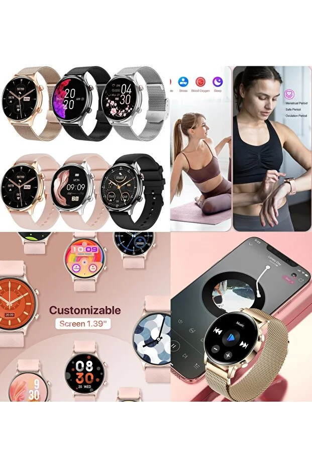 Huawei Mate 70 Uyumlu Su Geçirmez Akıllı Saat Mini 1.32 İnç AMOLED